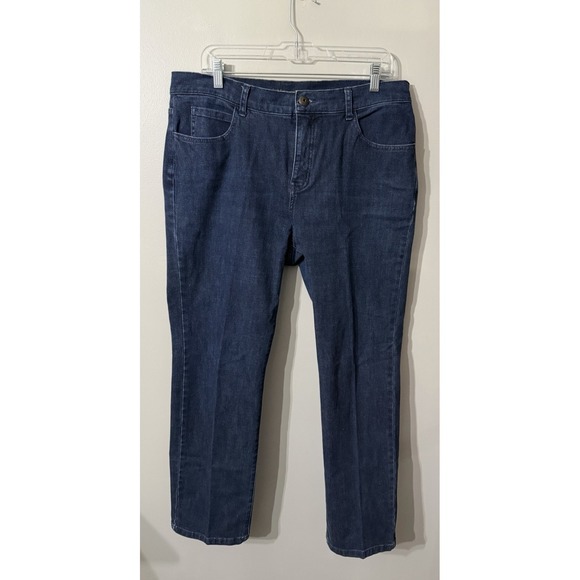 Soft Surroundings Denim - Soft Surroundings Jeans Womens‎ 16P Dark Wash Straight Leg Stretch Blue Denim